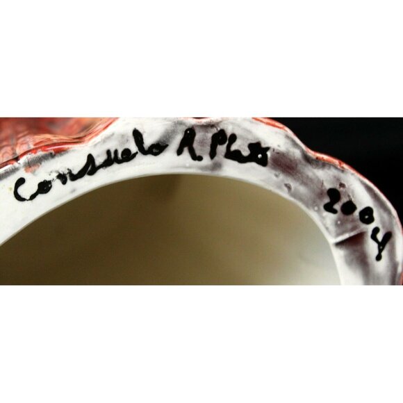 17" Hand Painted Ceramic Large Choir Boy Candle Holder Signed 2004 Christmas - Picture 12 of 12